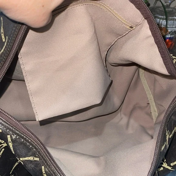 Longchamp Lattice double buckle horse jump brown speedy bag Authentic Vintage - Picture 12 of 17